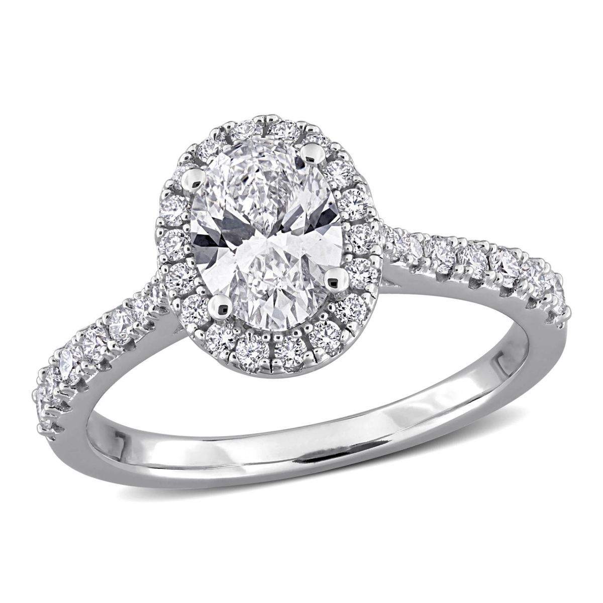 Lab Created Lab Grown Diamonds Engagement Ring in Sterling Silver