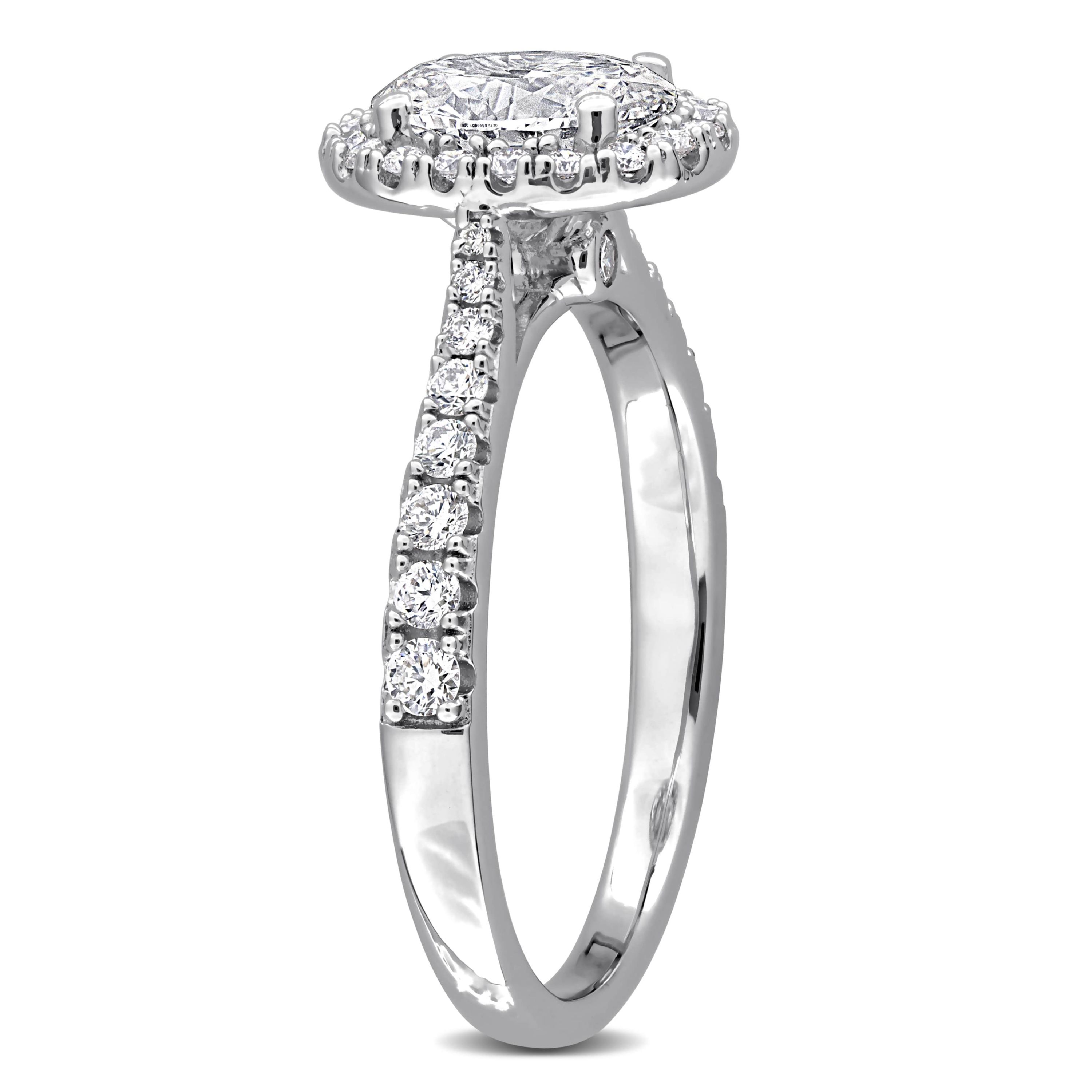 Lab Created Lab Grown Diamonds Engagement Ring in Sterling Silver