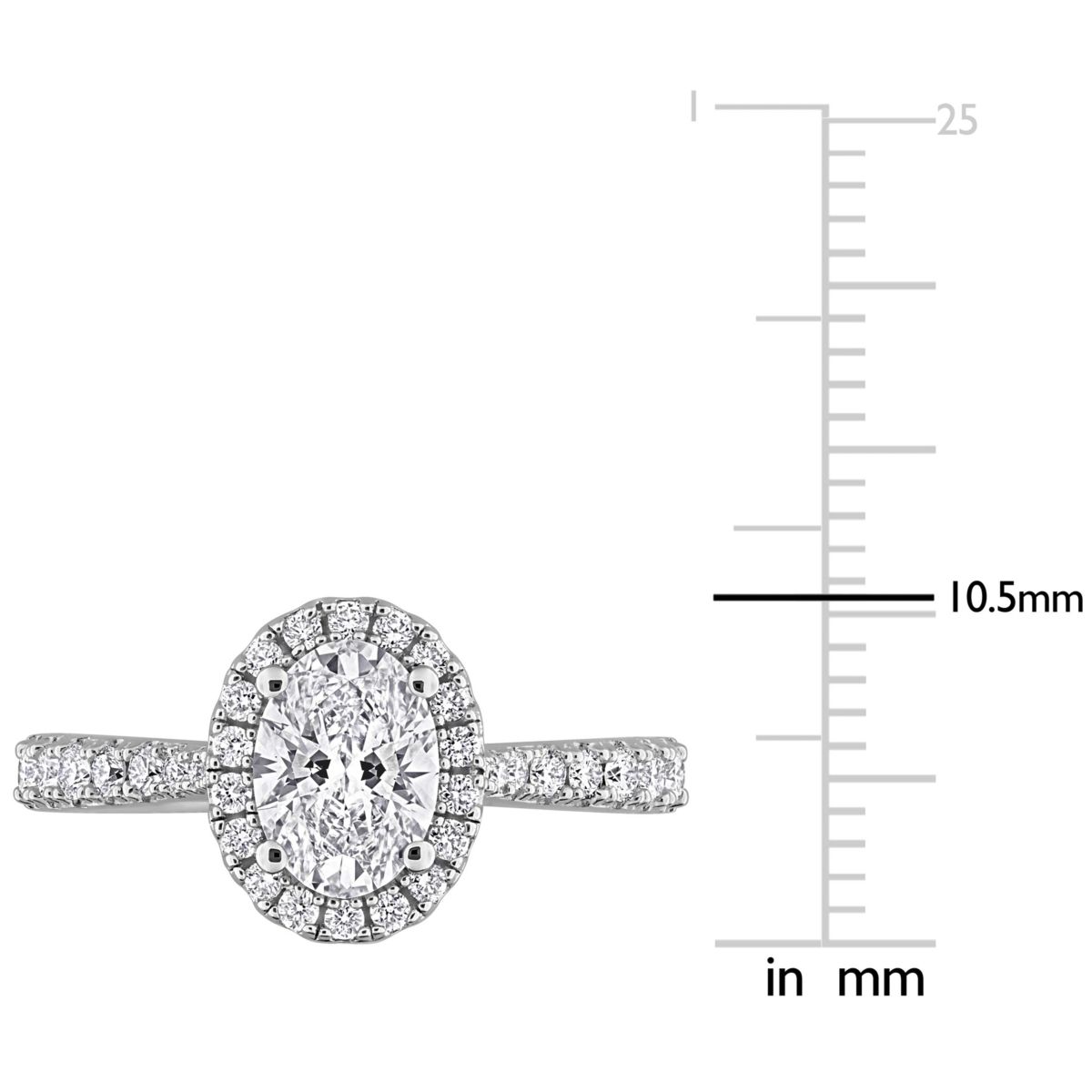 Lab Created Lab Grown Diamonds Engagement Ring in Sterling Silver
