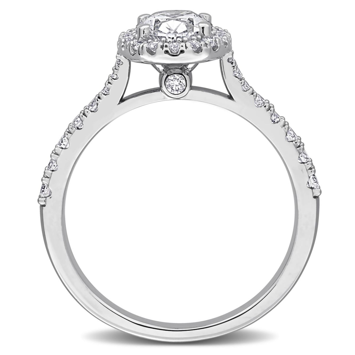 Lab Created Lab Grown Diamonds Engagement Ring in Sterling Silver