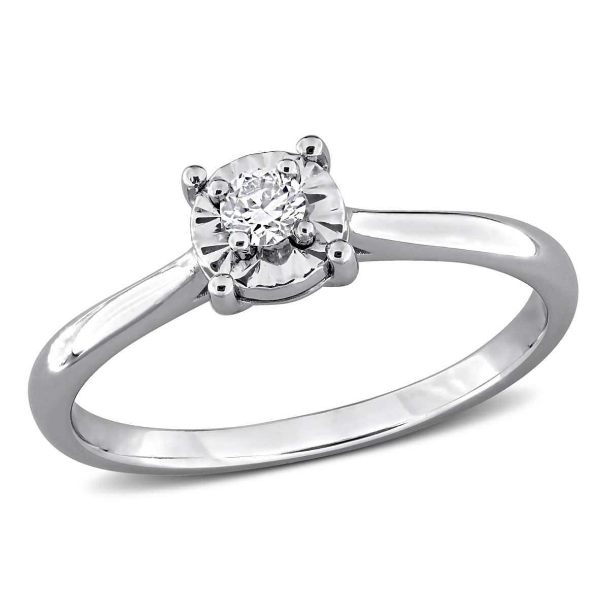 Lab Created Lab Grown Diamond Solitaire Ring in Sterling Silver