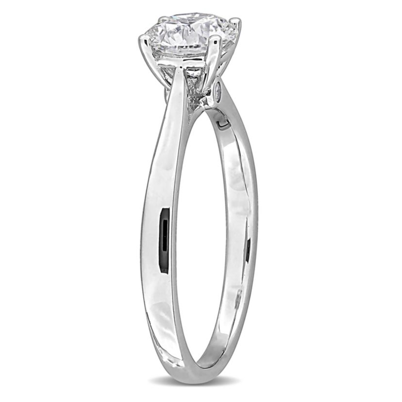Lab Created Lab Grown Diamond Engagement Ring in Sterling Silver