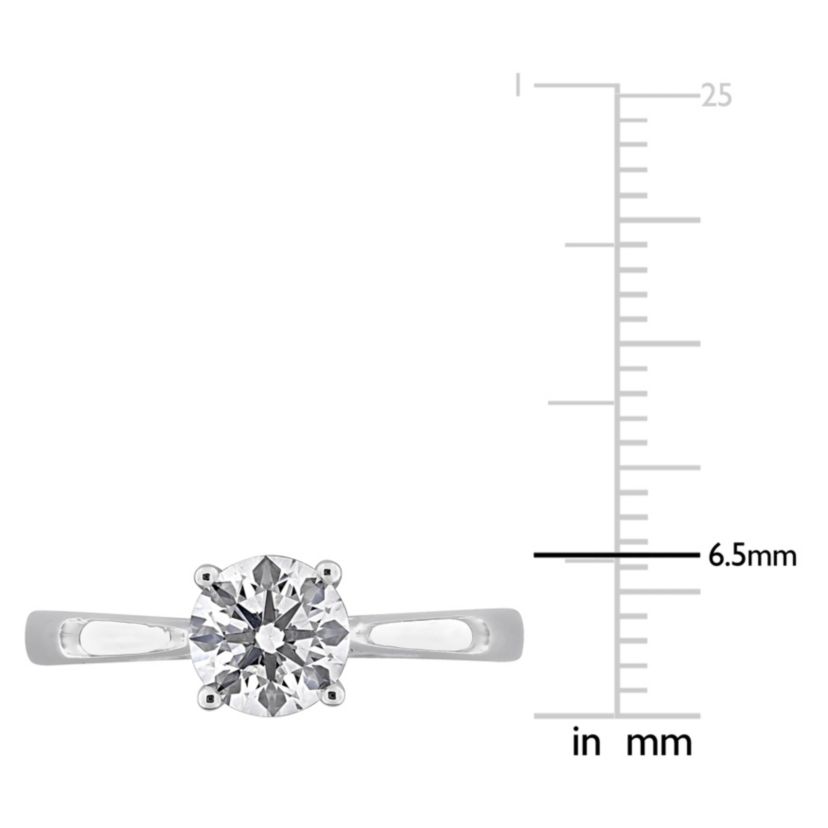 Lab Created Lab Grown Diamond Engagement Ring in Sterling Silver