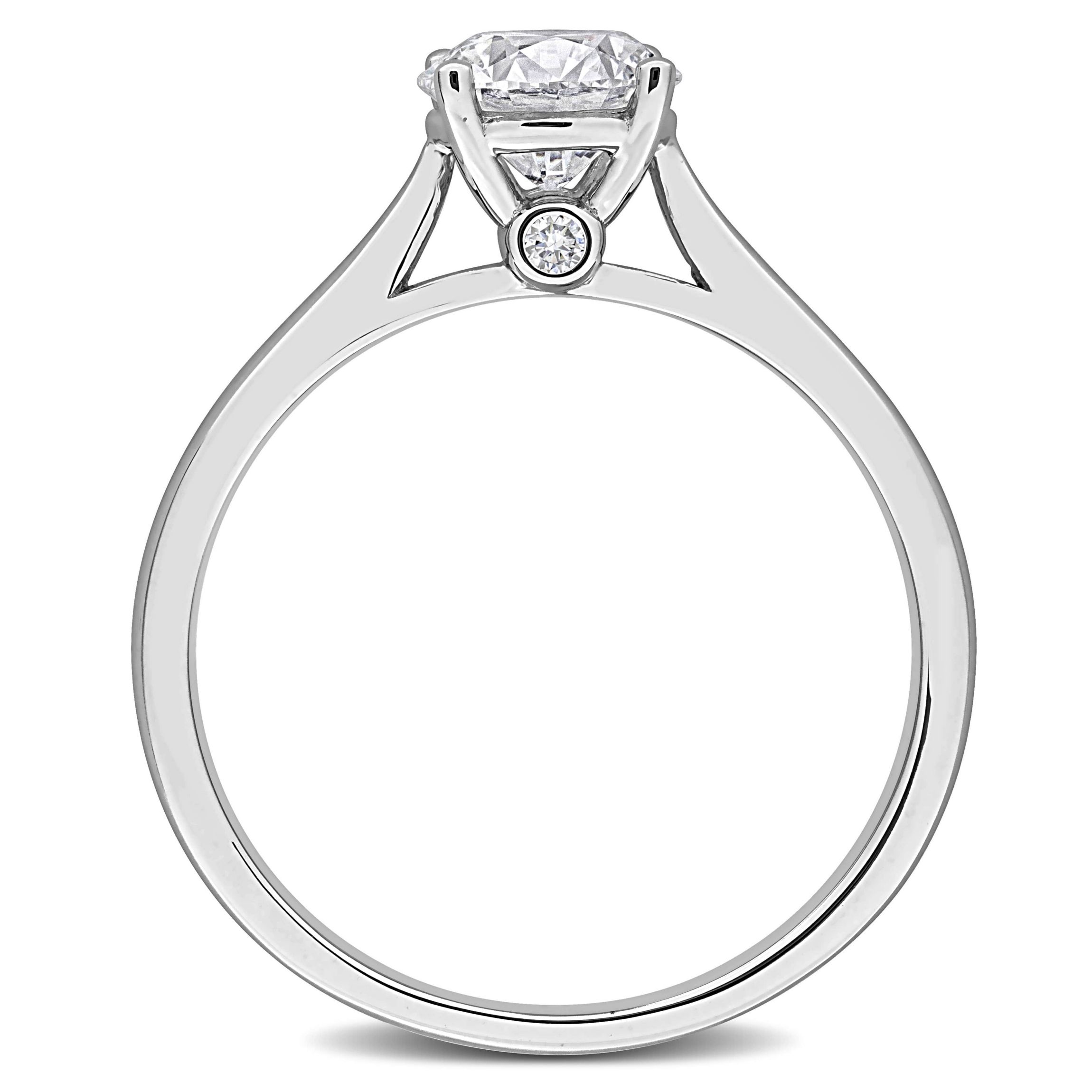 Lab Created Lab Grown Diamond Engagement Ring in Sterling Silver