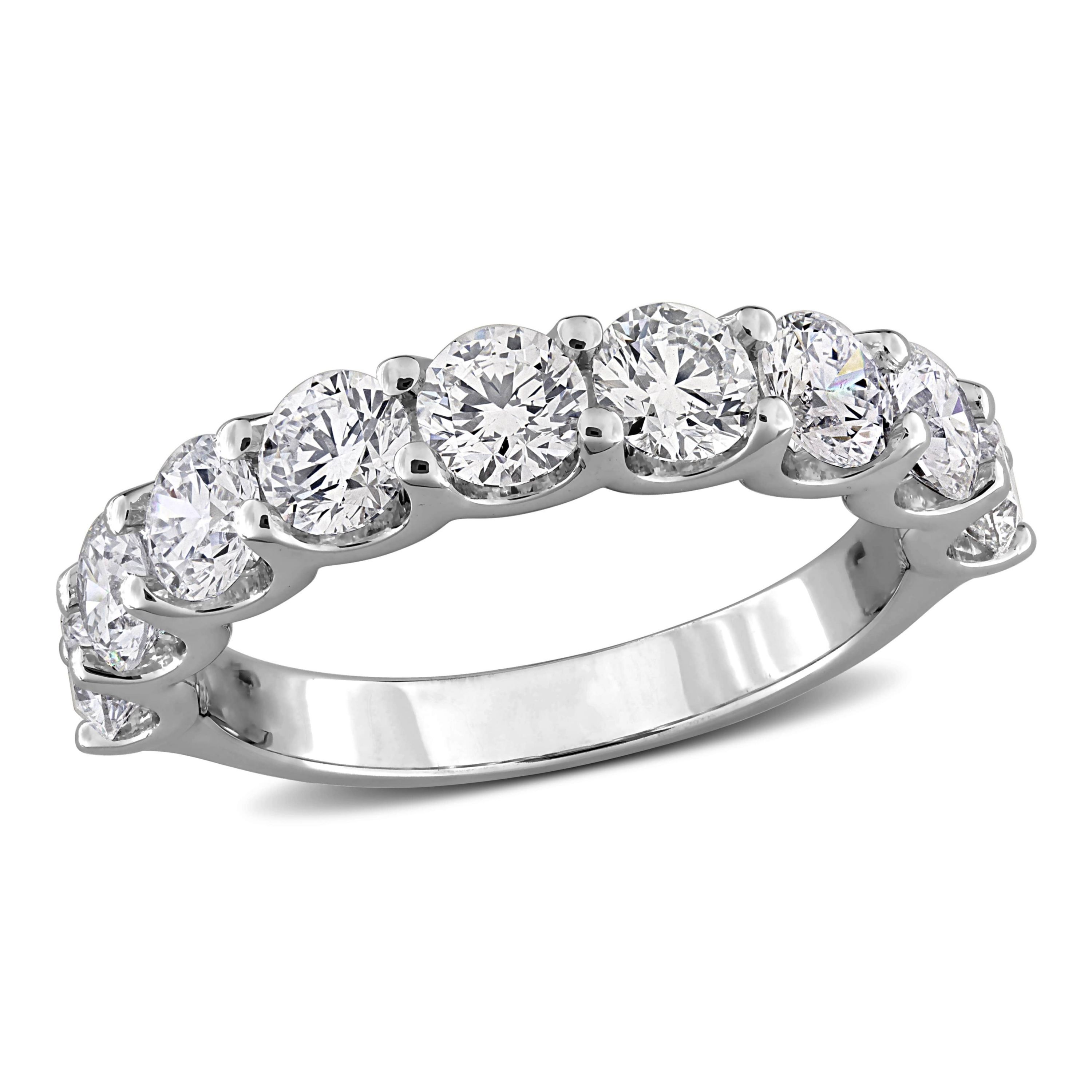 Lab Created Lab Grown Diamond Semi-Eternity Ring in Sterling Silver