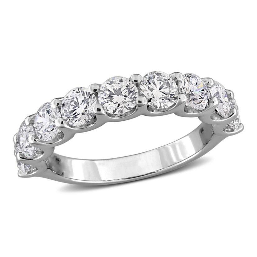 Lab Created Lab Grown Diamond Semi-Eternity Ring in Sterling Silver