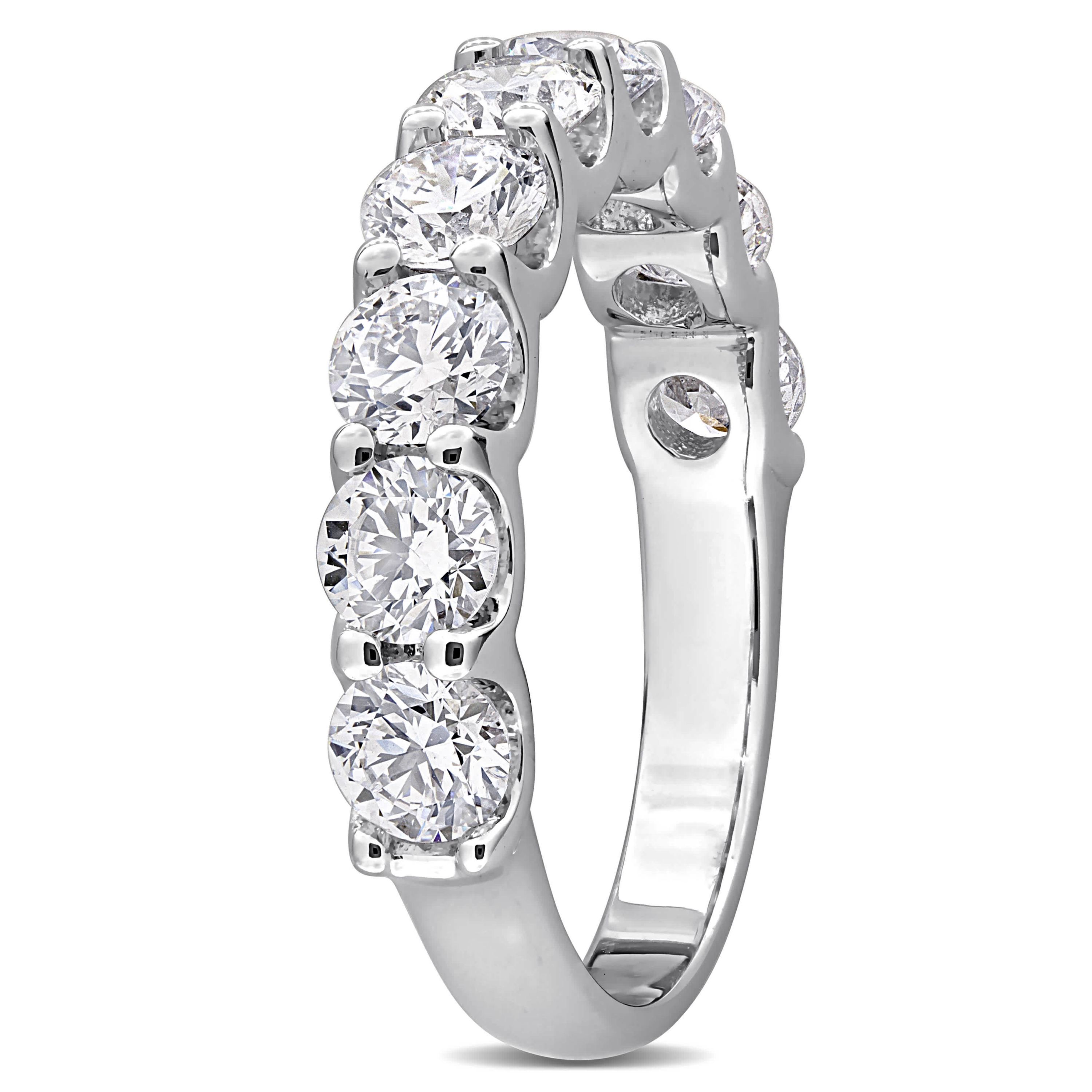 Lab Created Lab Grown Diamond Semi-Eternity Ring in Sterling Silver