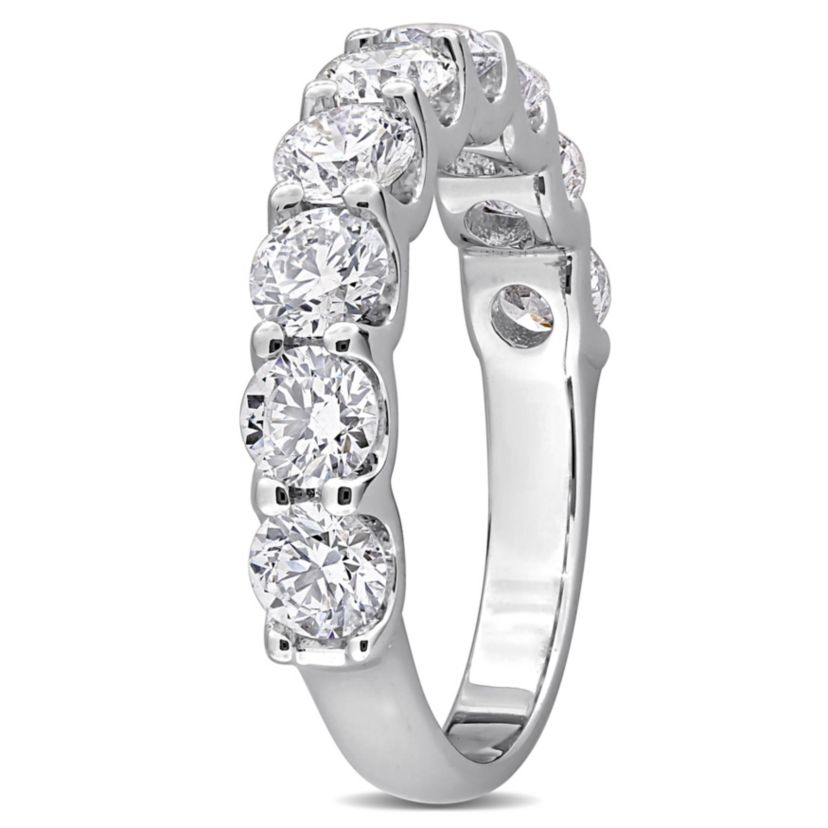 Lab Created Lab Grown Diamond Semi-Eternity Ring in Sterling Silver