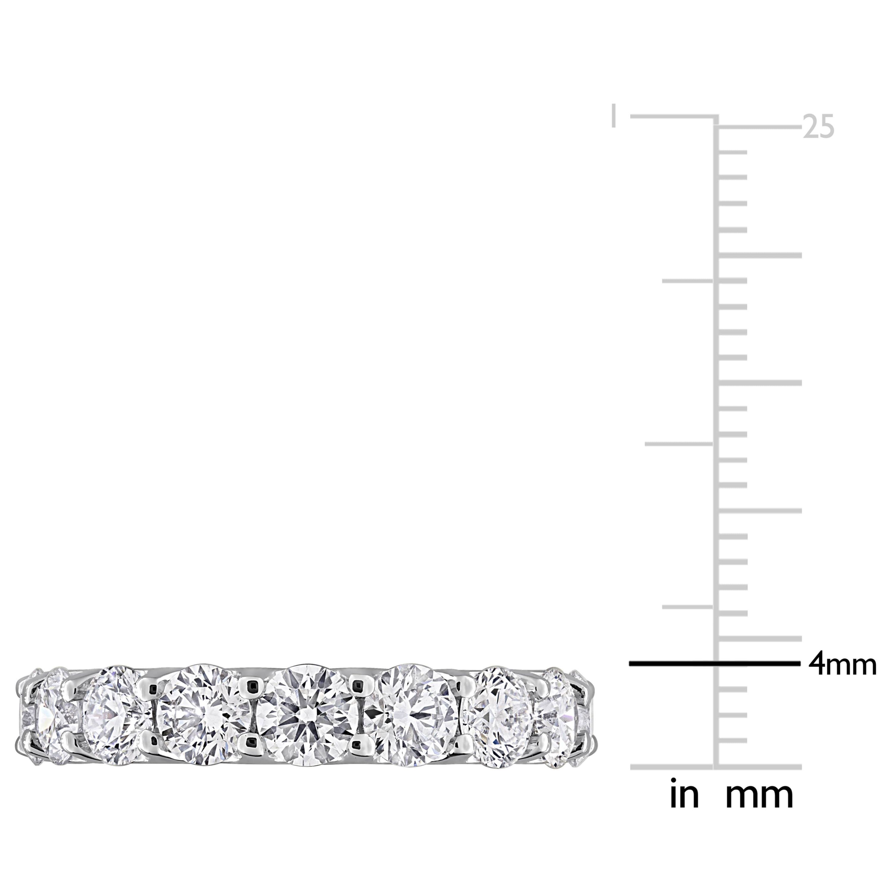 Lab Created Lab Grown Diamond Semi-Eternity Ring in Sterling Silver