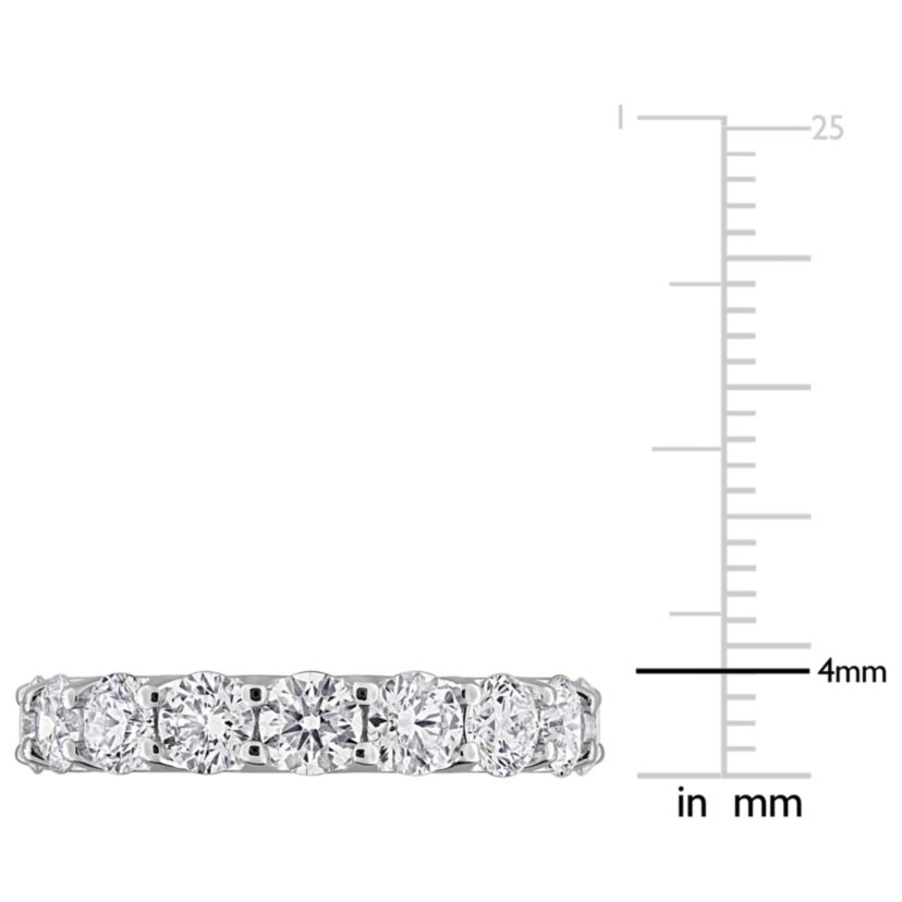 Lab Created Lab Grown Diamond Semi-Eternity Ring in Sterling Silver