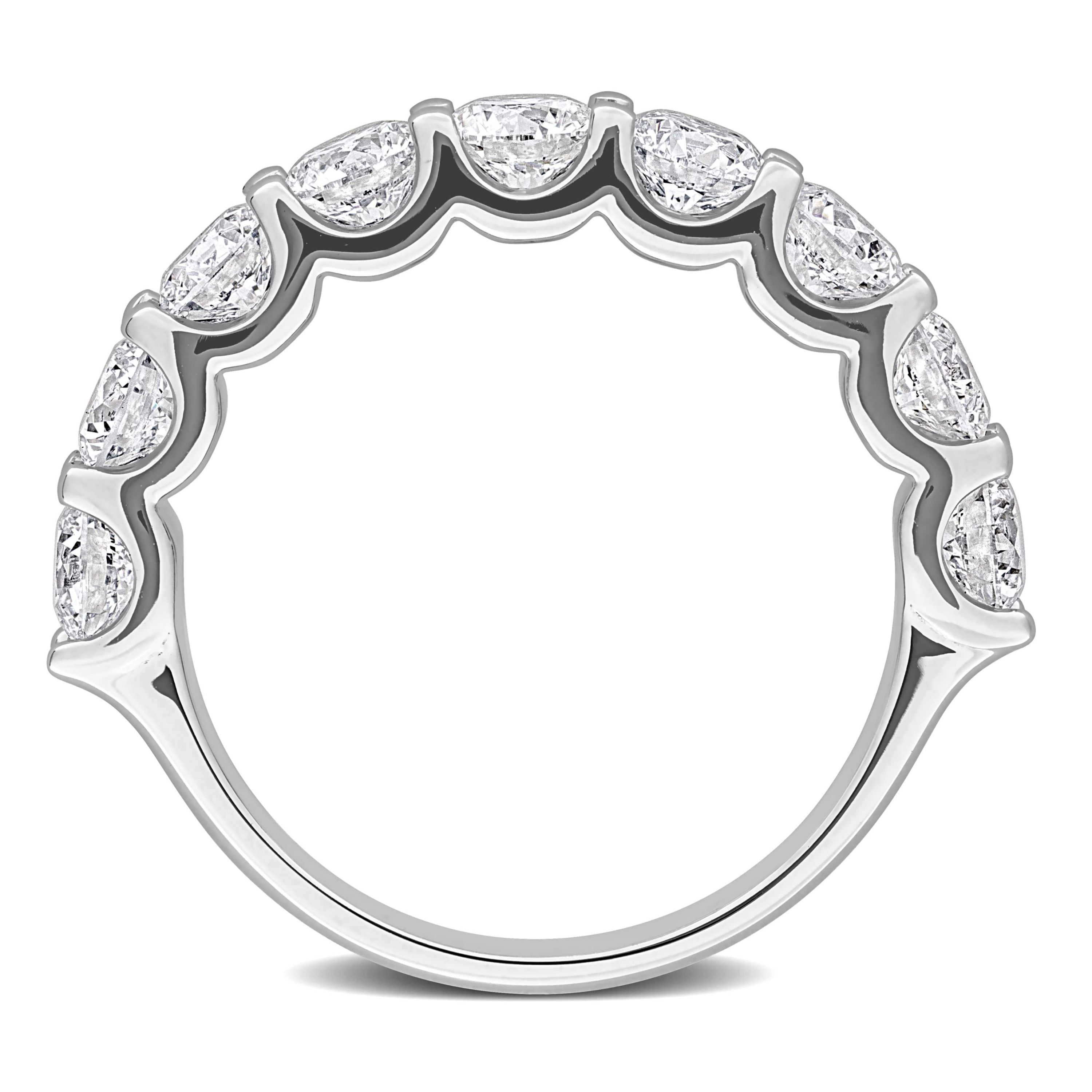 Lab Created Lab Grown Diamond Semi-Eternity Ring in Sterling Silver