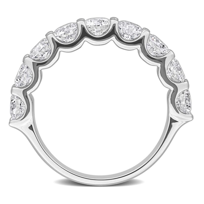 Lab Created Lab Grown Diamond Semi-Eternity Ring in Sterling Silver