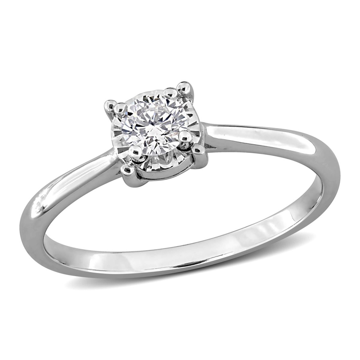 Lab Created Lab Grown Diamond Solitaire Ring in Sterling Silver