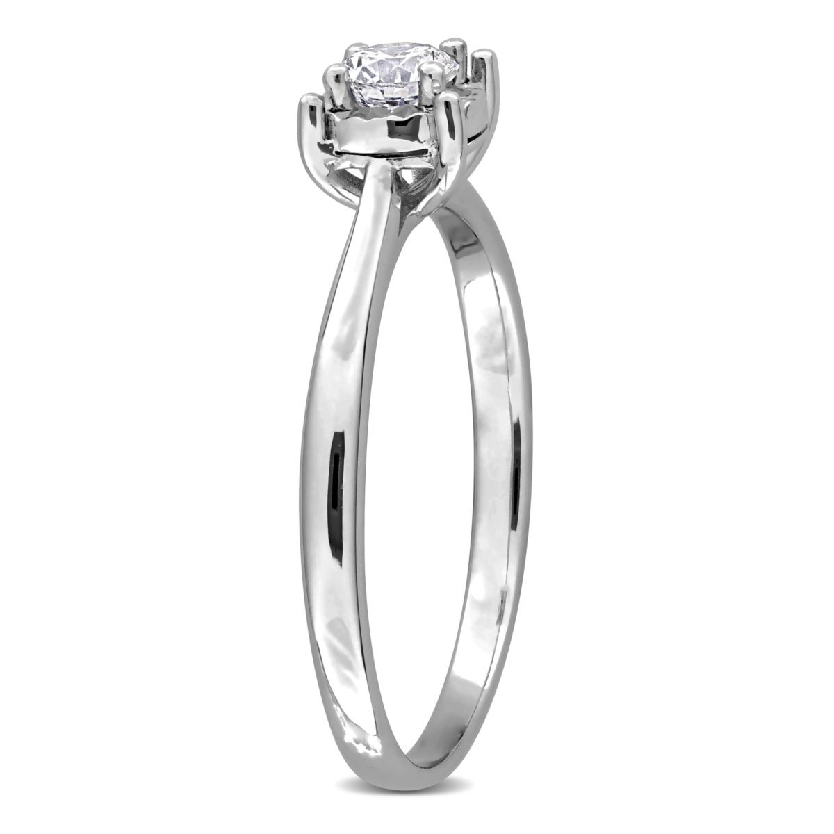 Lab Created Lab Grown Diamond Solitaire Ring in Sterling Silver