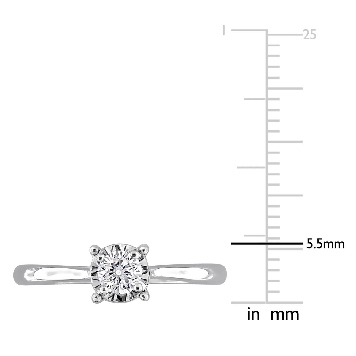 Lab Created Lab Grown Diamond Solitaire Ring in Sterling Silver