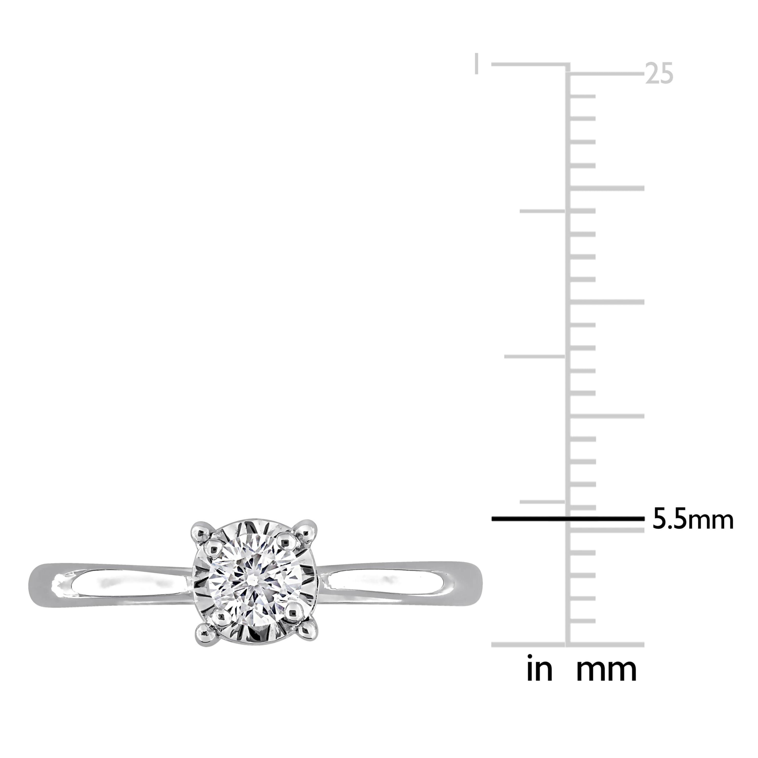 Lab Created Lab Grown Diamond Solitaire Ring in Sterling Silver