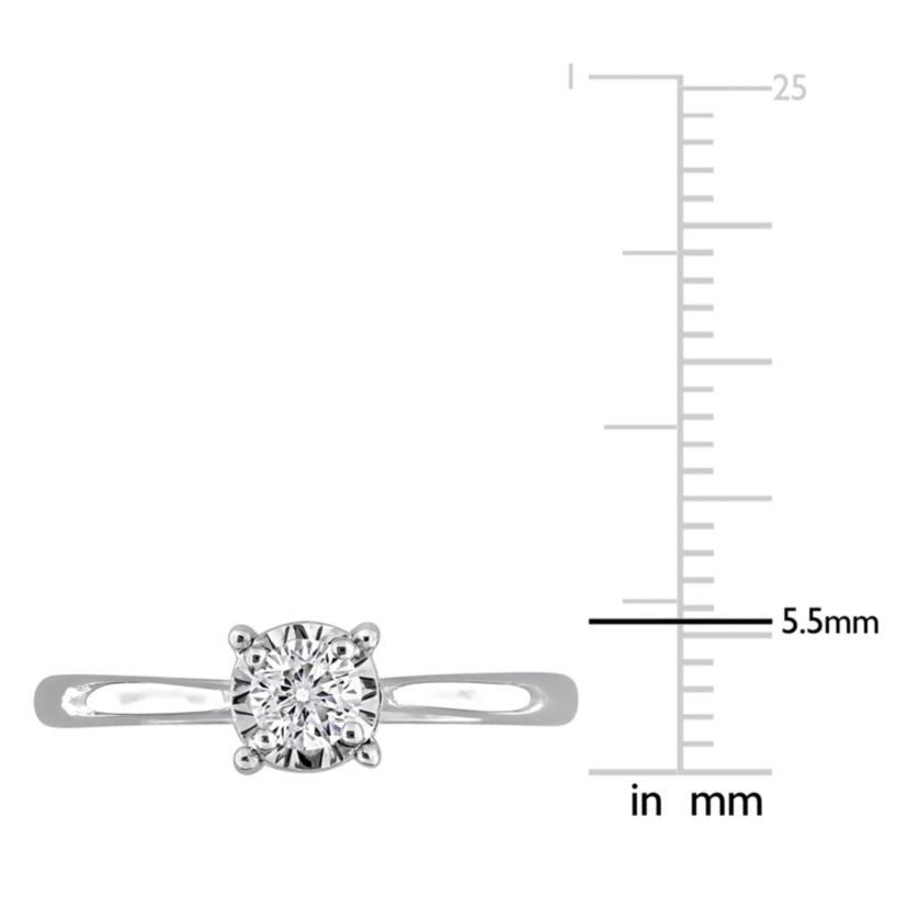 Lab Created Lab Grown Diamond Solitaire Ring in Sterling Silver