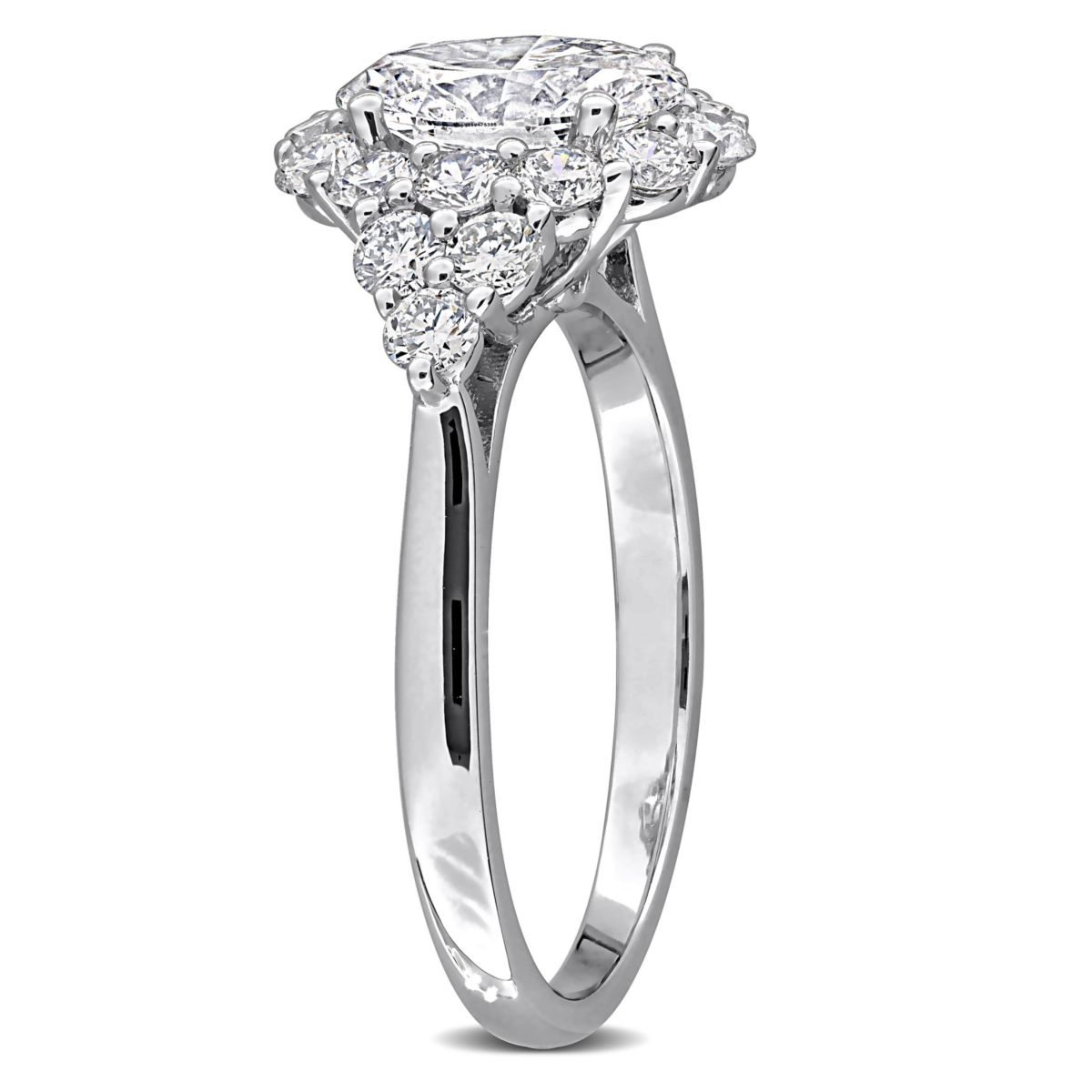 Lab Created Lab Grown Diamonds Engagement Ring in Sterling Silver