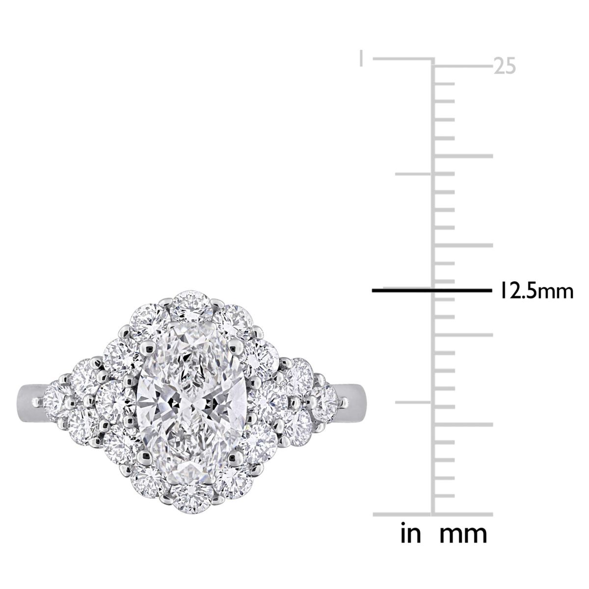 Lab Created Lab Grown Diamonds Engagement Ring in Sterling Silver