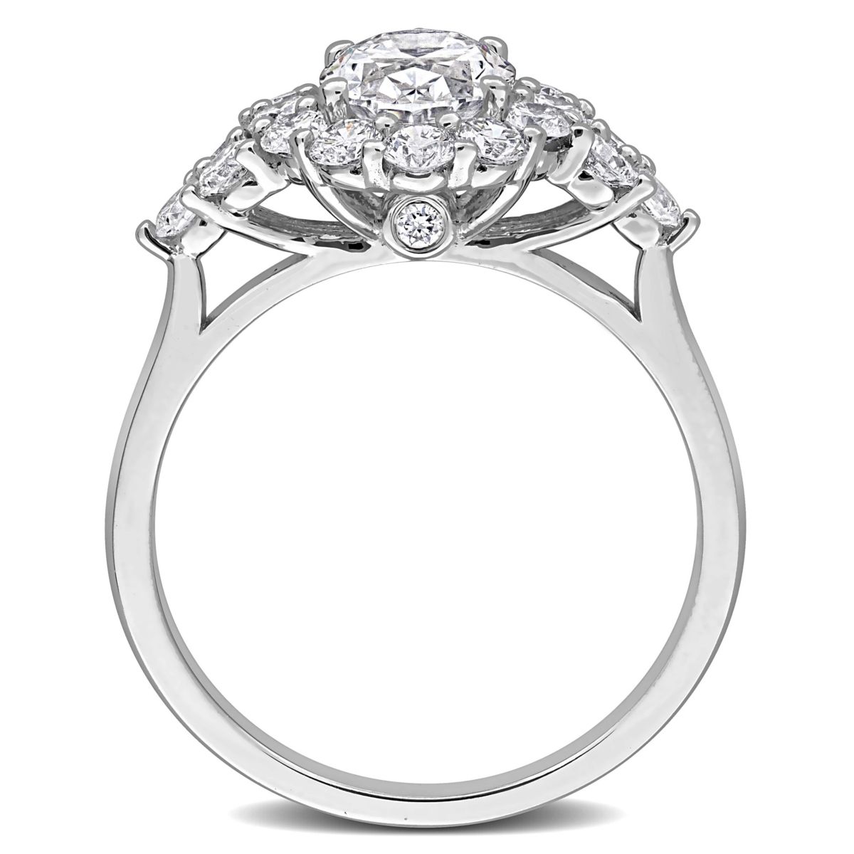 Lab Created Lab Grown Diamonds Engagement Ring in Sterling Silver