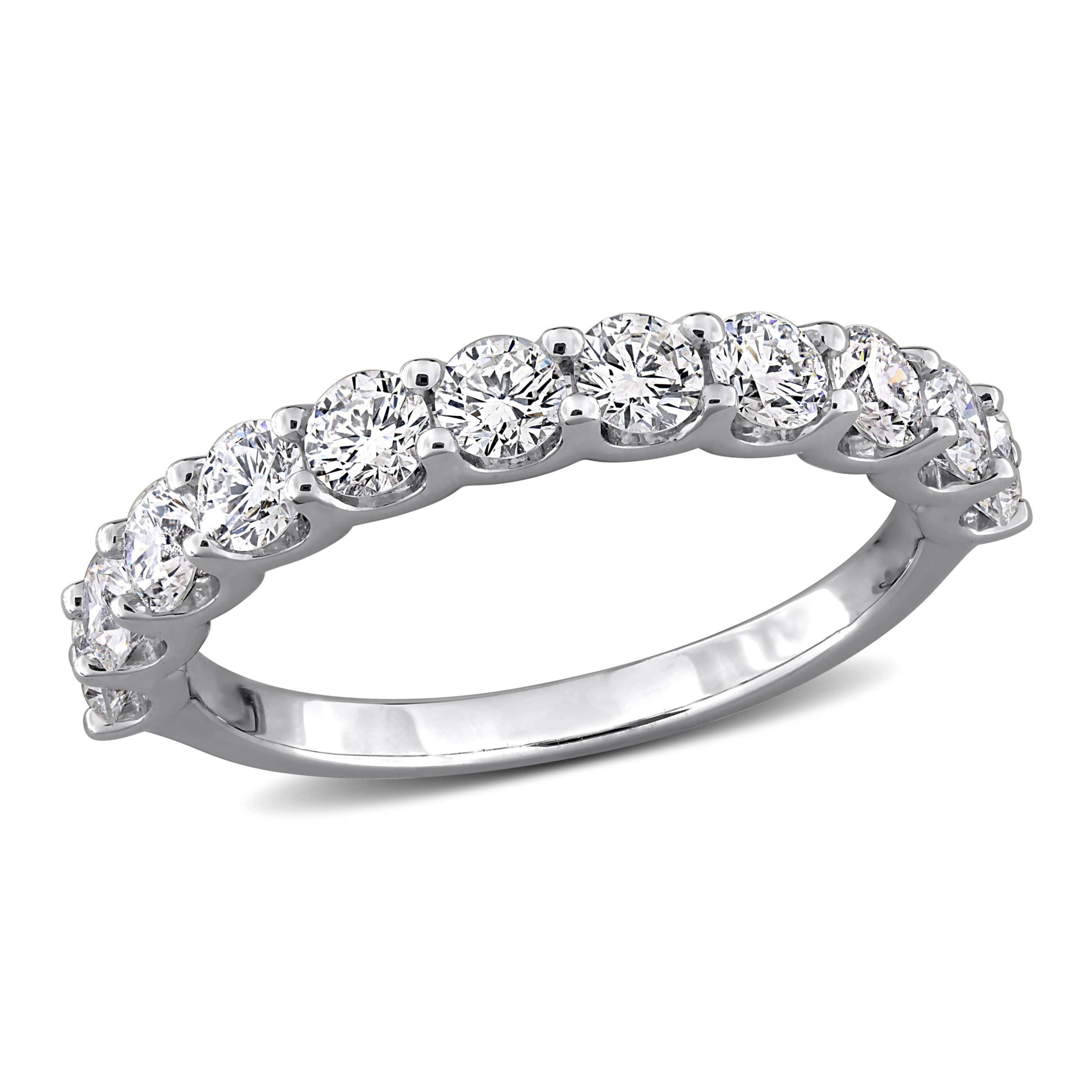 Lab Created Lab Grown Diamond Semi-Eternity Ring in Sterling Silver