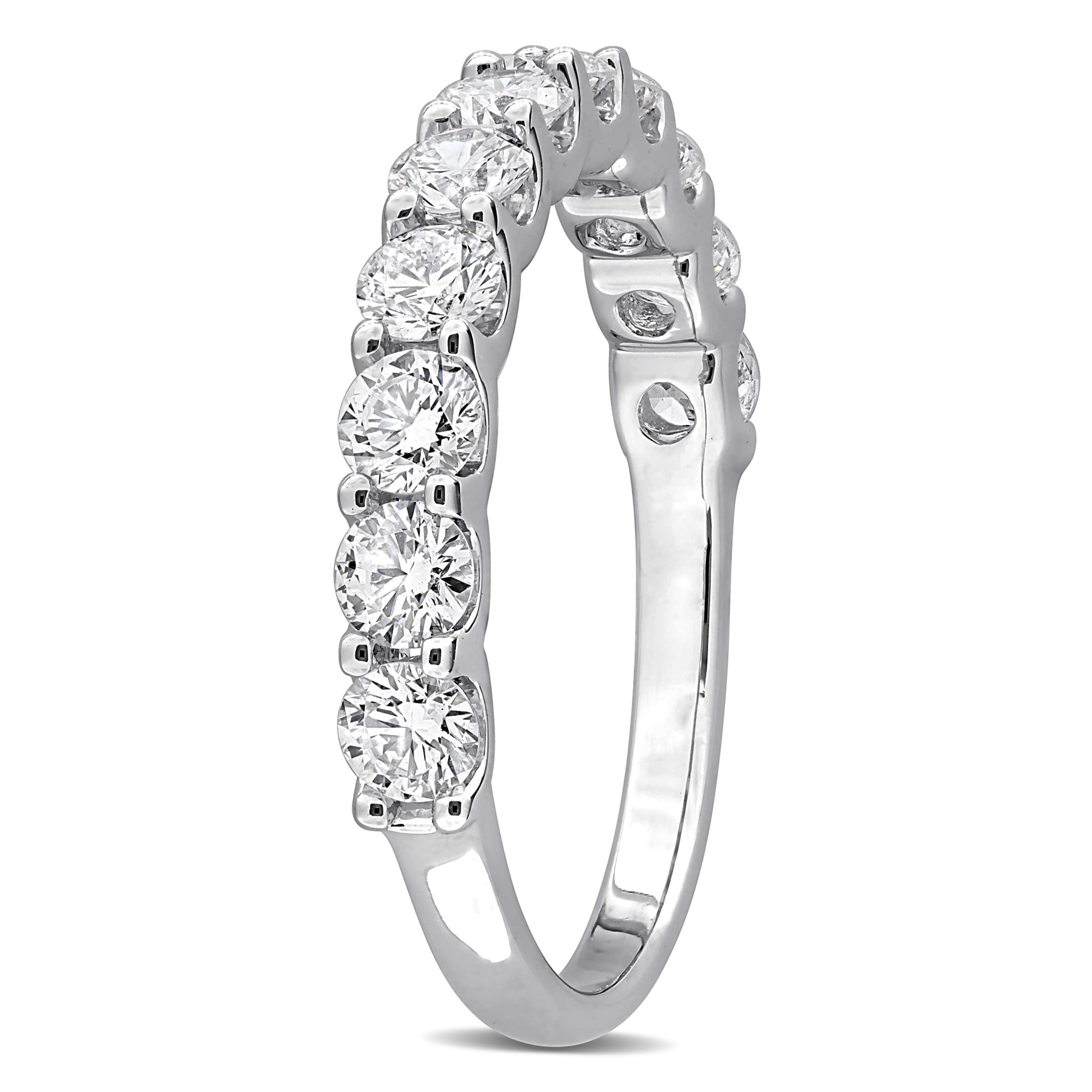 Lab Created Lab Grown Diamond Semi-Eternity Ring in Sterling Silver