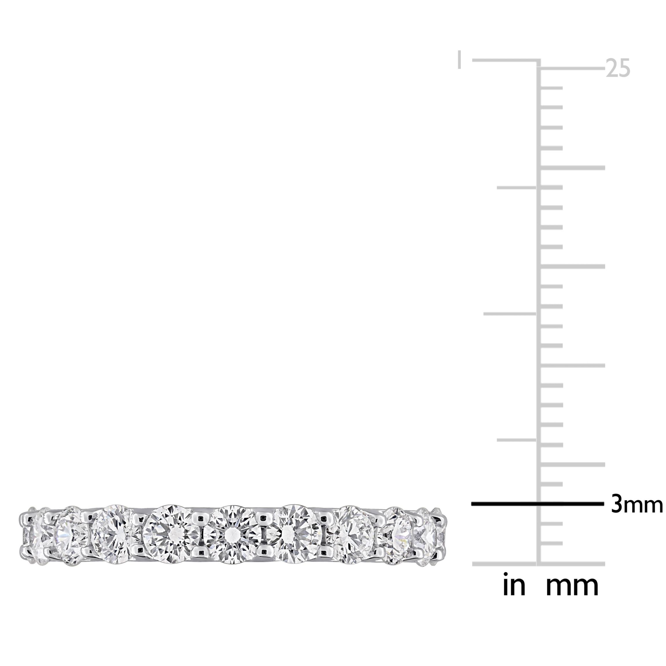 Lab Created Lab Grown Diamond Semi-Eternity Ring in Sterling Silver