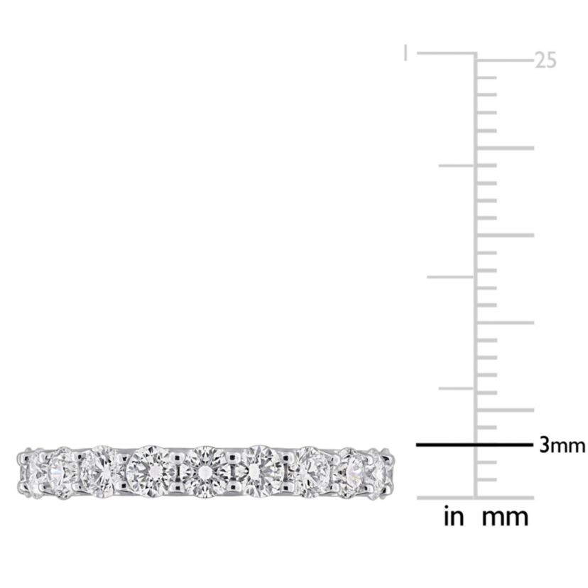 Lab Created Lab Grown Diamond Semi-Eternity Ring in Sterling Silver