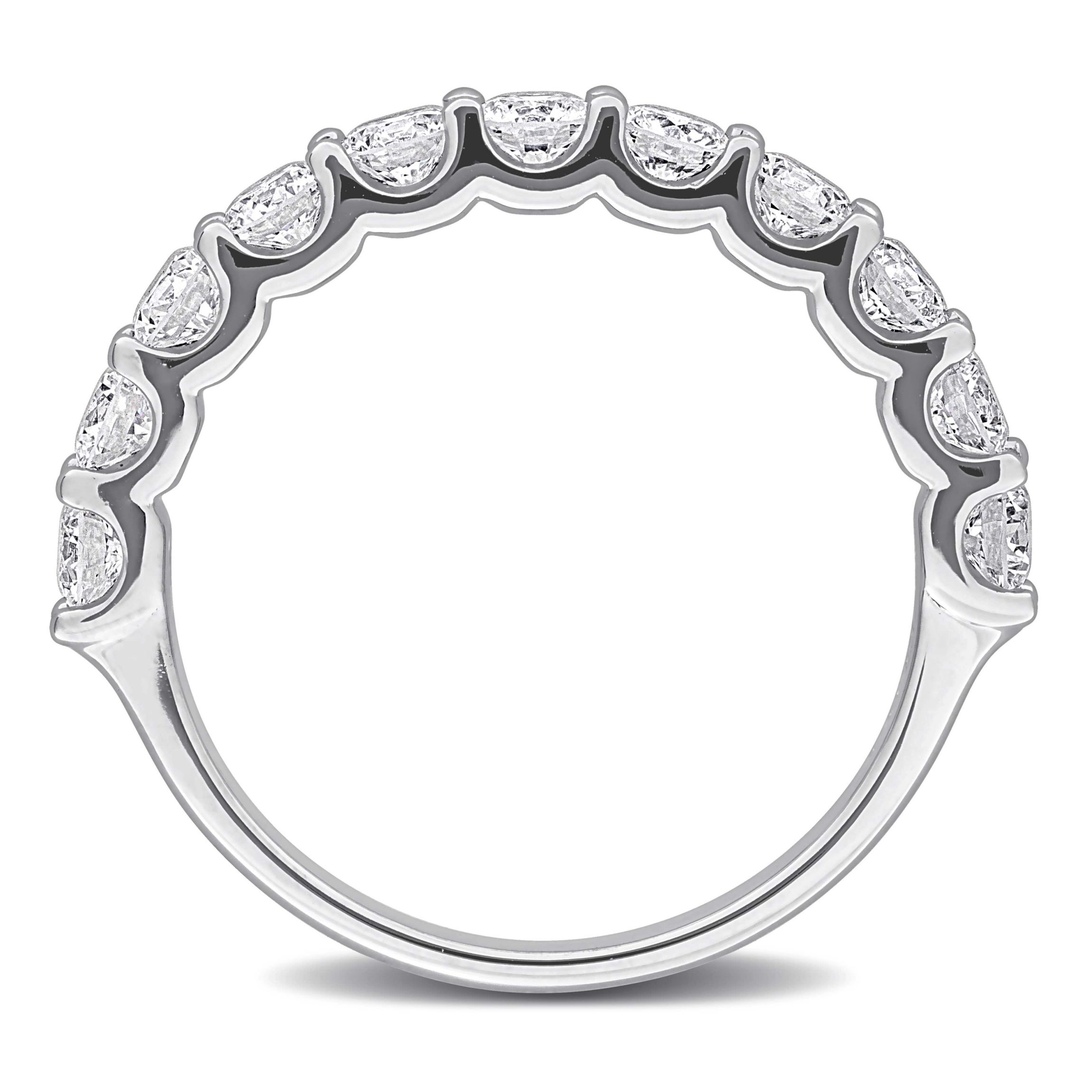 Lab Created Lab Grown Diamond Semi-Eternity Ring in Sterling Silver