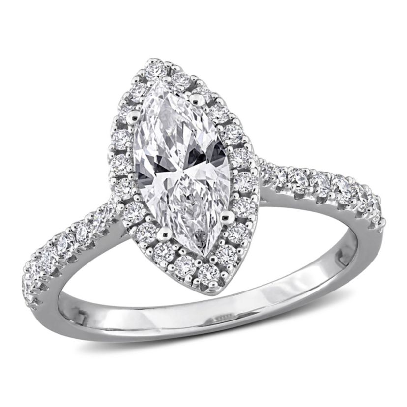Lab Created Lab Grown Diamonds Engagement Ring in Sterling Silver