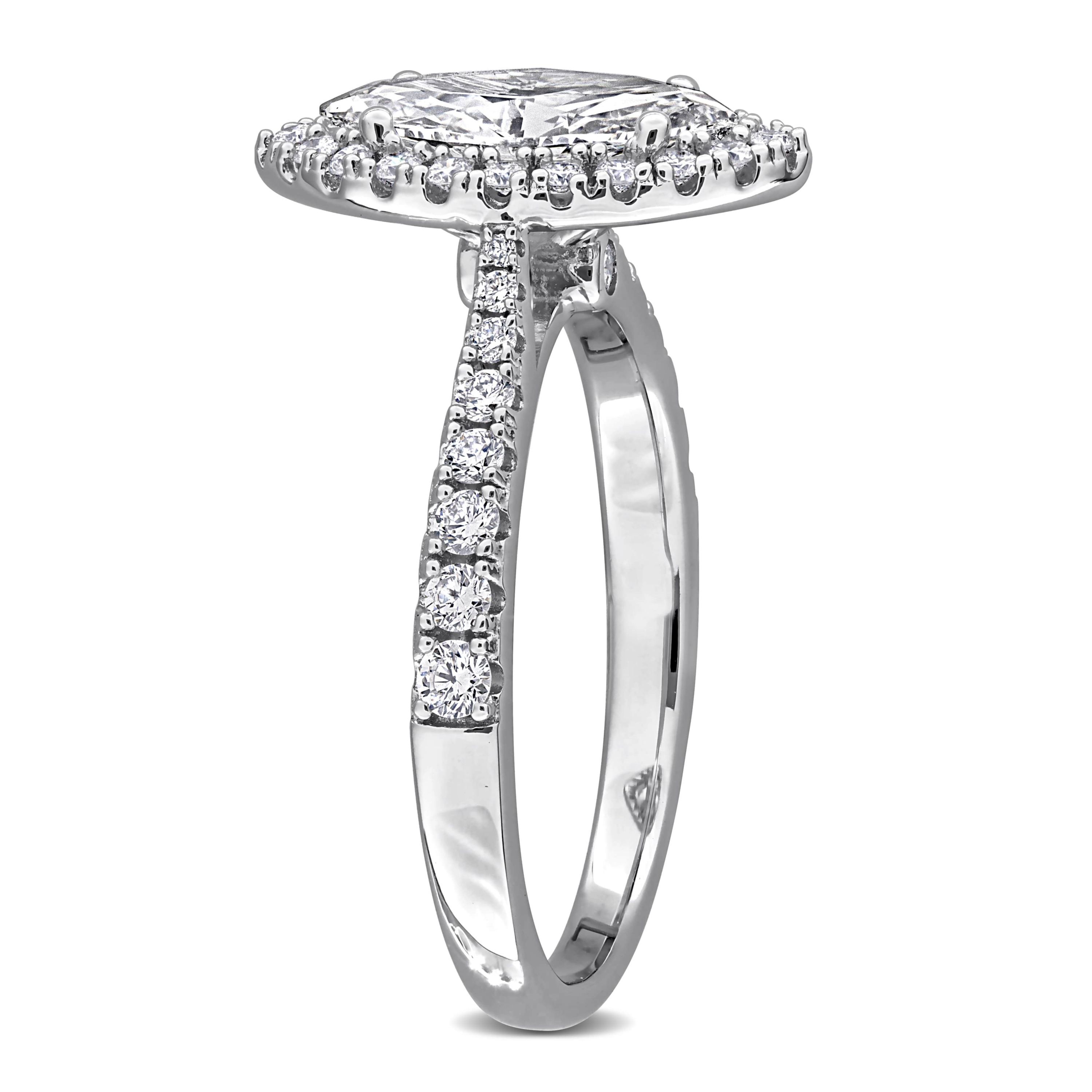 Lab Created Lab Grown Diamonds Engagement Ring in Sterling Silver