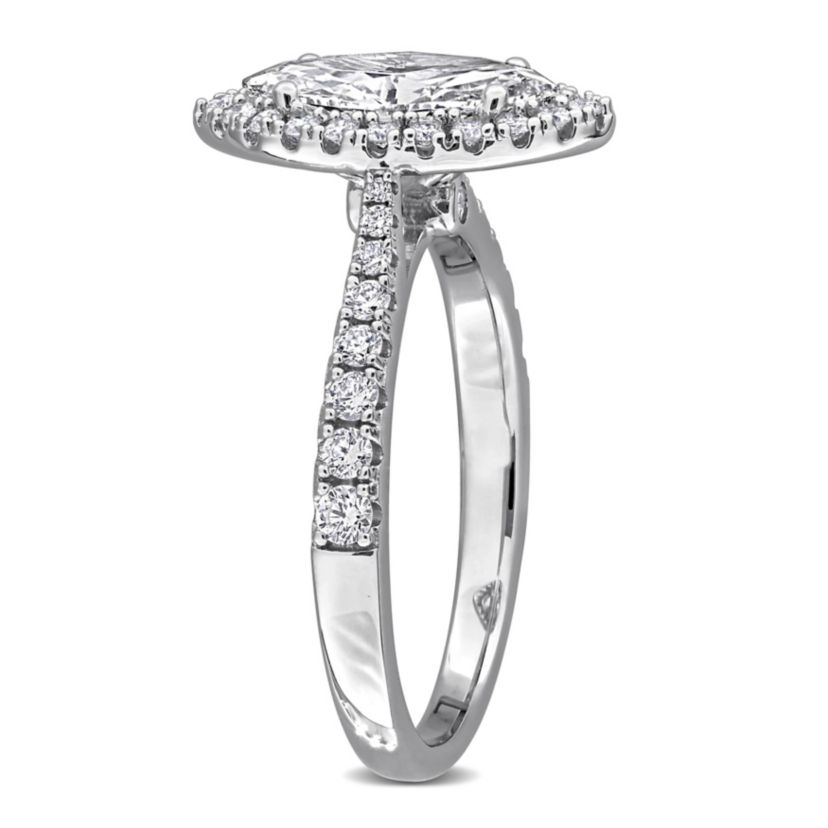 Lab Created Lab Grown Diamonds Engagement Ring in Sterling Silver