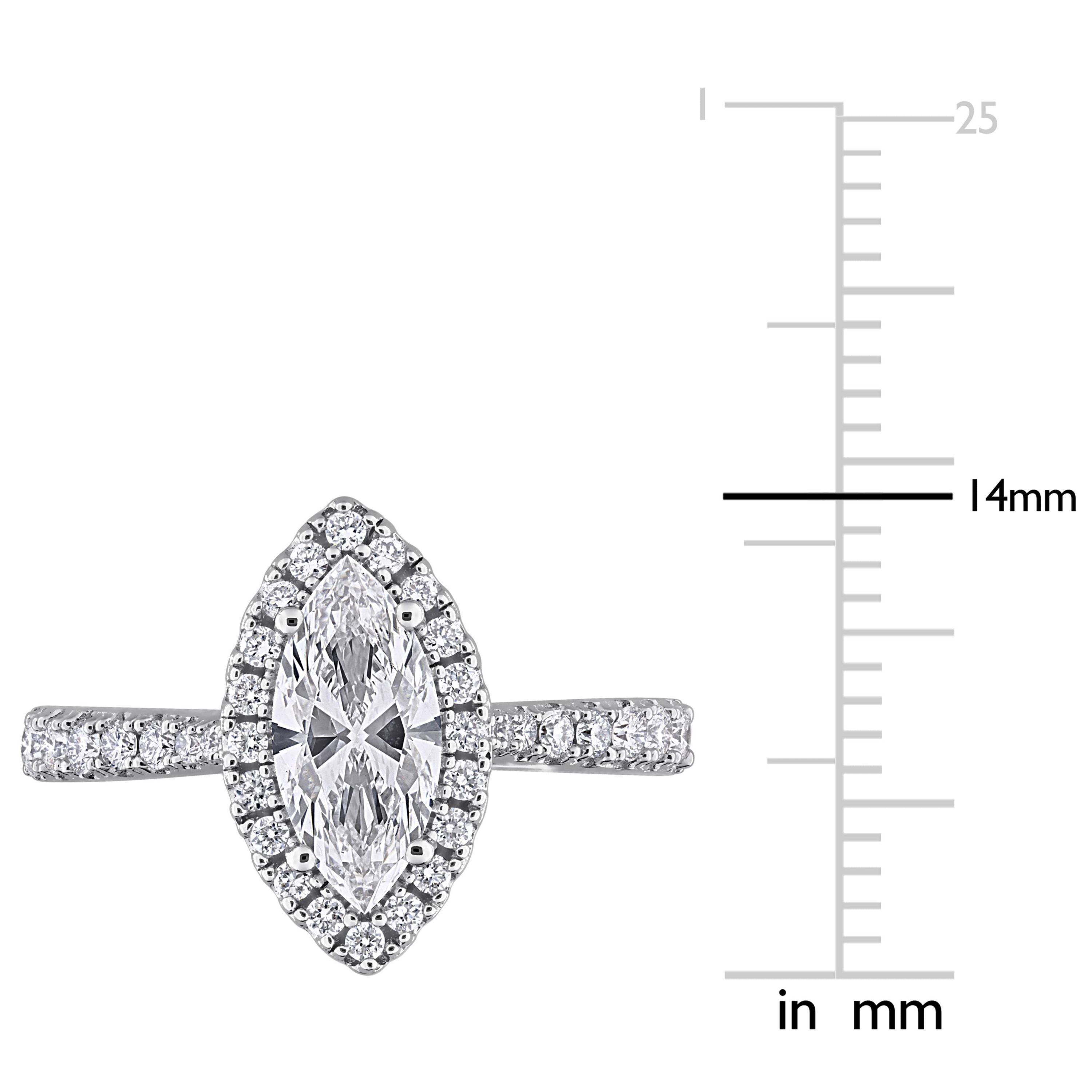 Lab Created Lab Grown Diamonds Engagement Ring in Sterling Silver