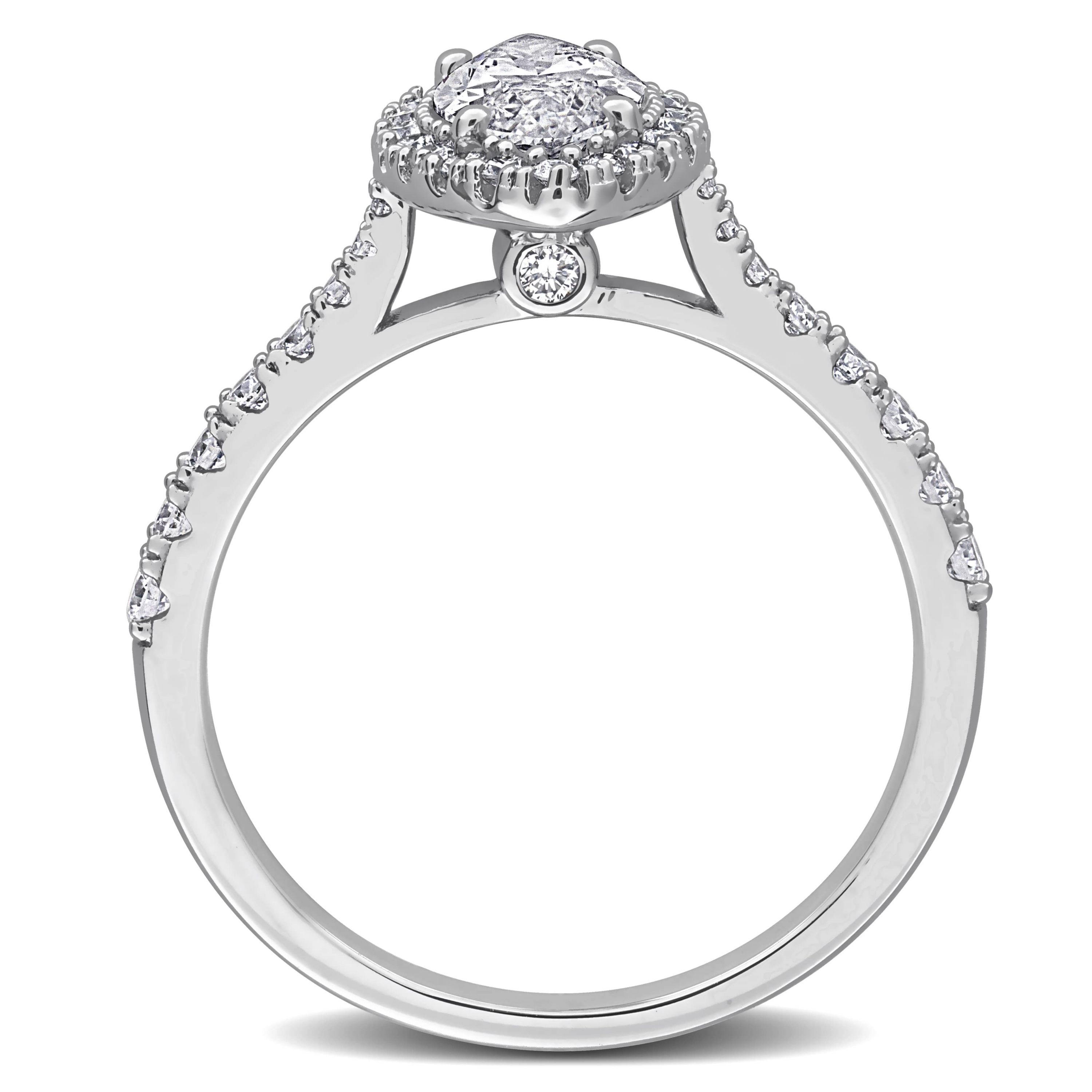 Lab Created Lab Grown Diamonds Engagement Ring in Sterling Silver