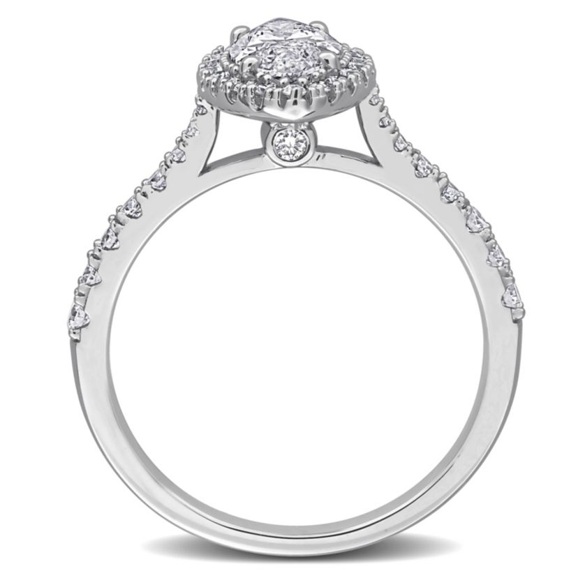 Lab Created Lab Grown Diamonds Engagement Ring in Sterling Silver