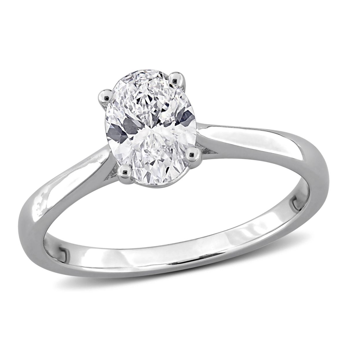 Oval & Round Lab Grown Diamond Solitaire Engagement Ring