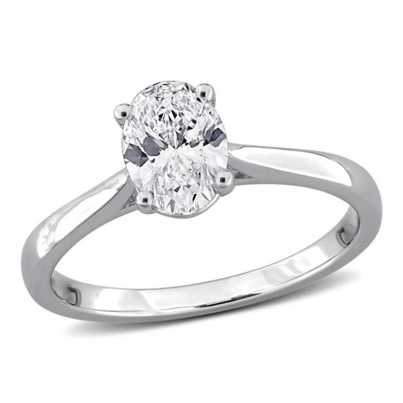 Oval & Round Lab Grown Diamond Solitaire Engagement Ring