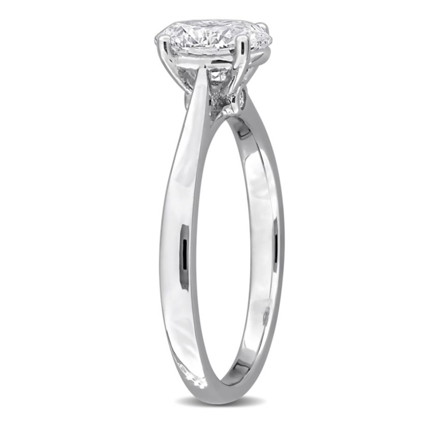 Oval & Round Lab Grown Diamond Solitaire Engagement Ring