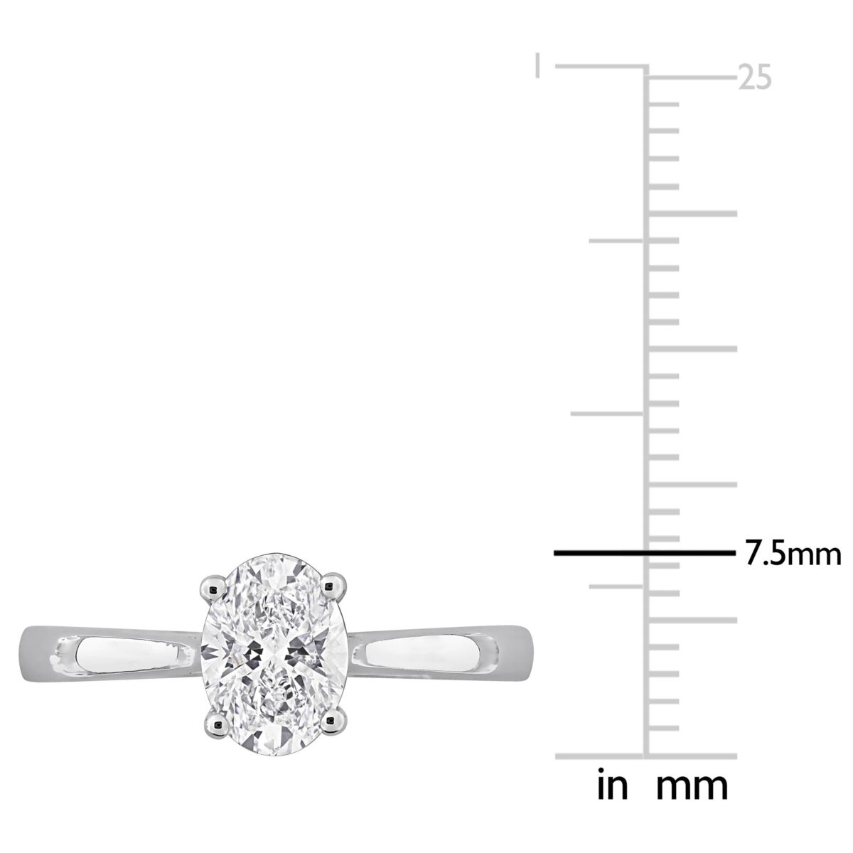 Oval & Round Lab Grown Diamond Solitaire Engagement Ring