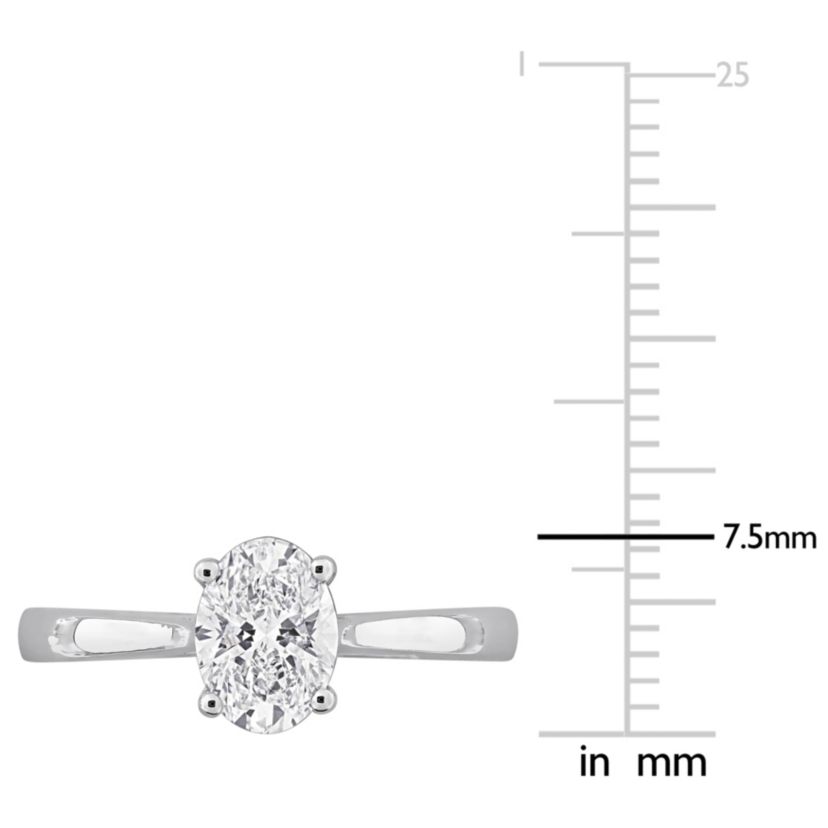 Oval & Round Lab Grown Diamond Solitaire Engagement Ring