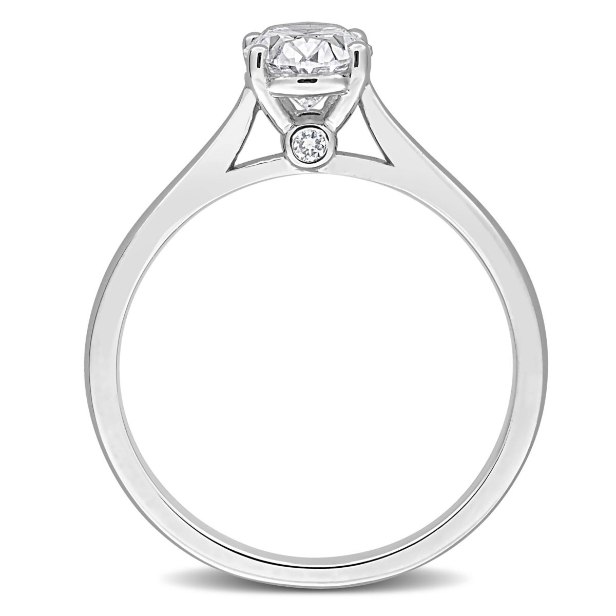 Oval & Round Lab Grown Diamond Solitaire Engagement Ring