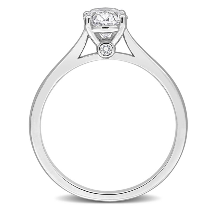 Oval & Round Lab Grown Diamond Solitaire Engagement Ring