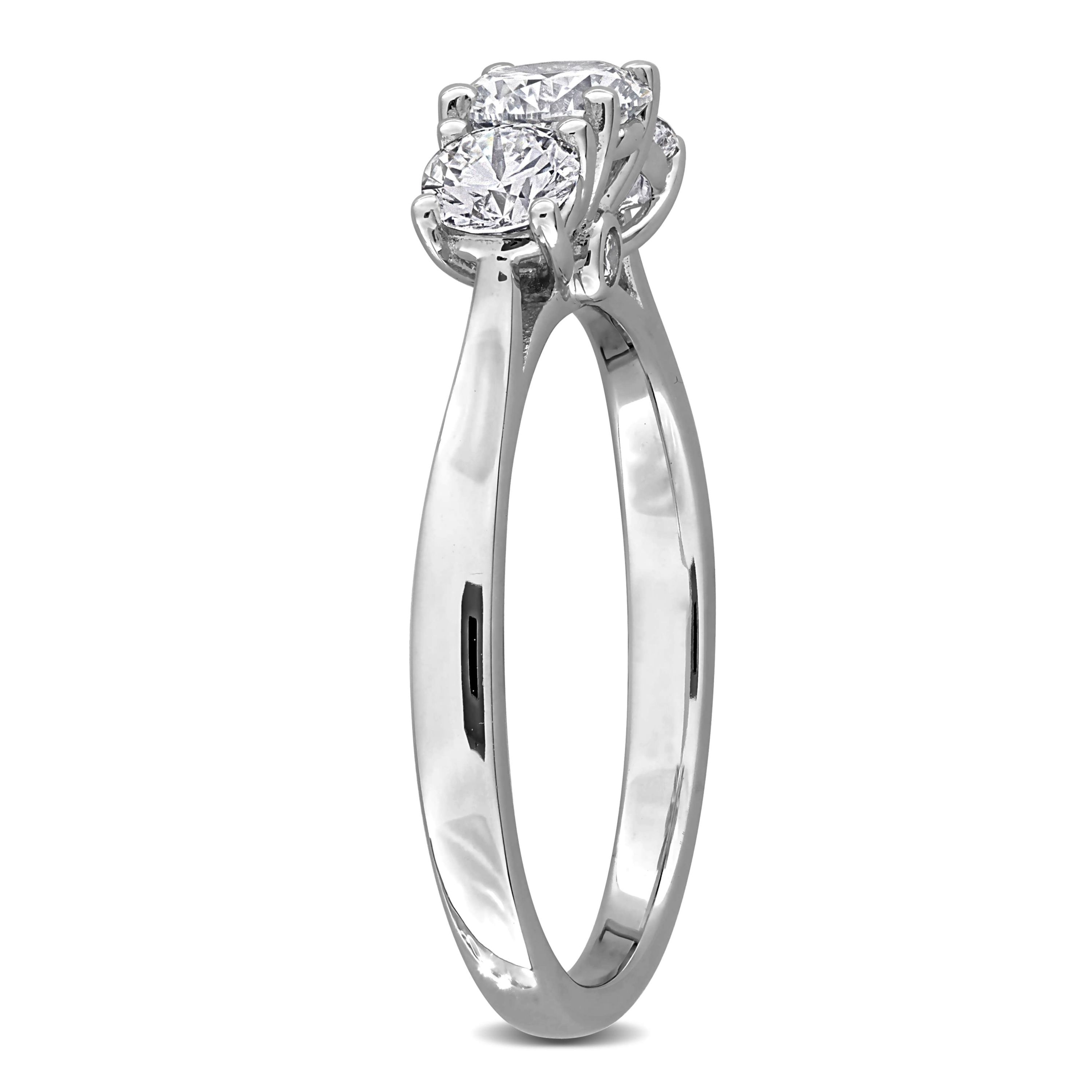 Lab Created Lab Grown Diamond 3-Stone Ring in Sterling Silver