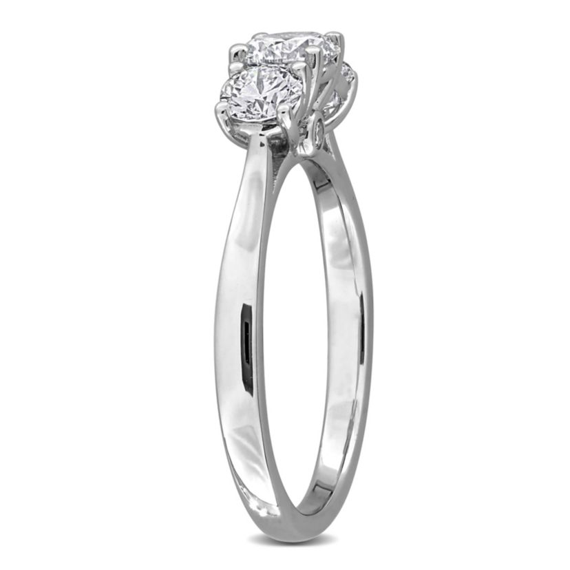 Lab Created Lab Grown Diamond 3-Stone Ring in Sterling Silver