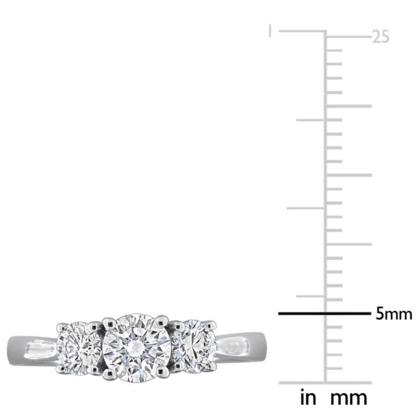 Lab Created Lab Grown Diamond 3-Stone Ring in Sterling Silver