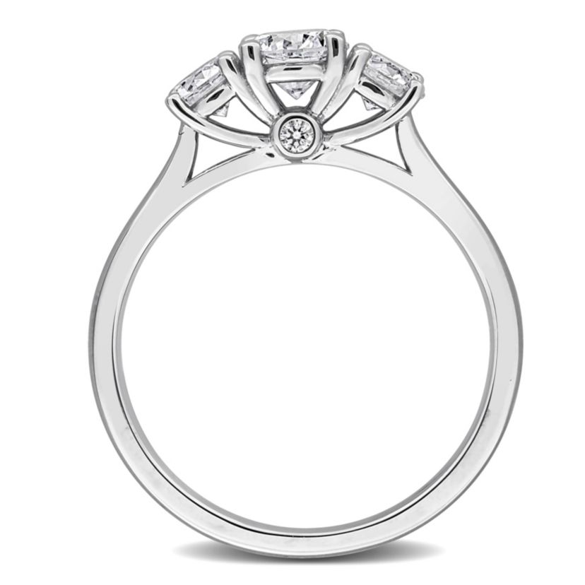 Lab Created Lab Grown Diamond 3-Stone Ring in Sterling Silver