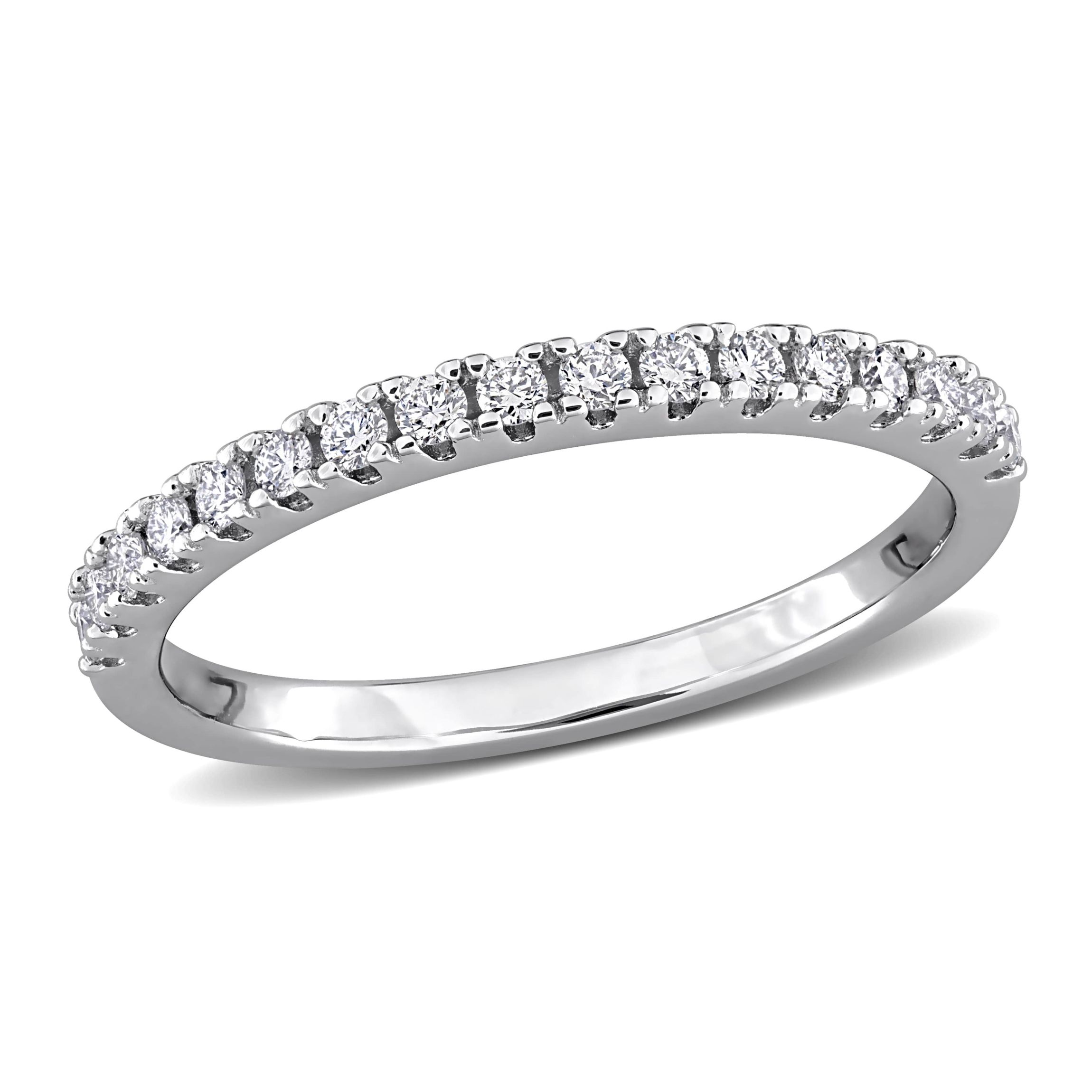 Lab Created Lab Grown Diamond Anniversary Ring in Sterling Silver