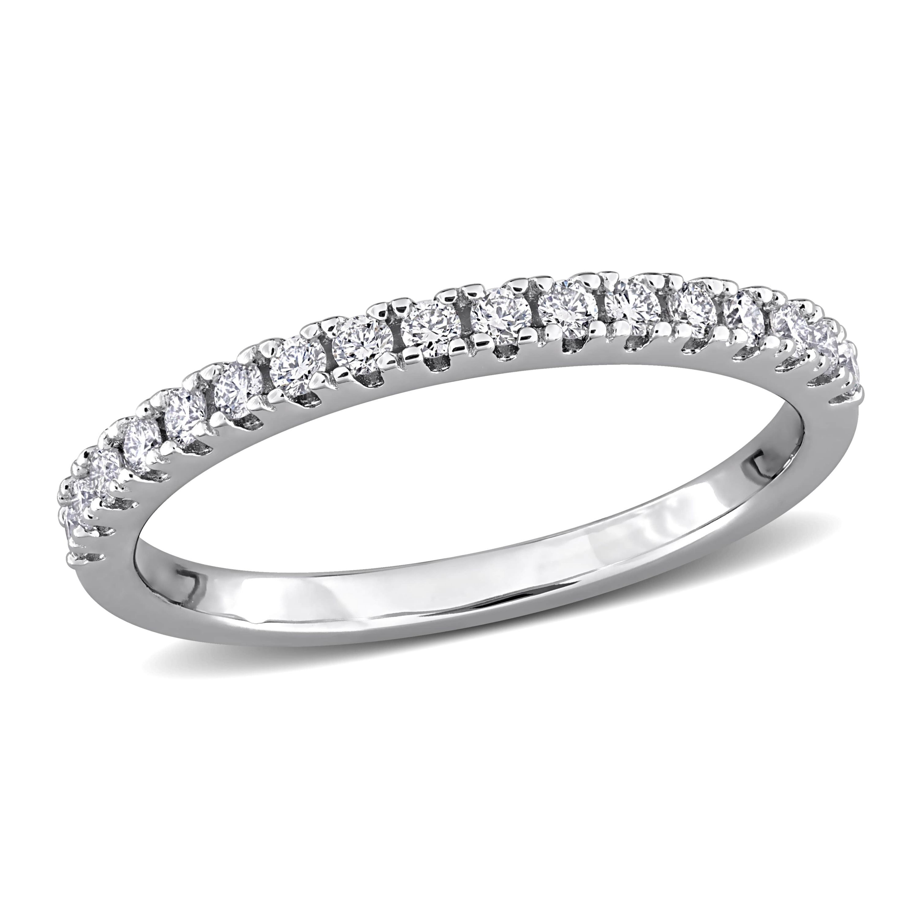 Lab Created Lab Grown Diamond Anniversary Ring in Sterling Silver