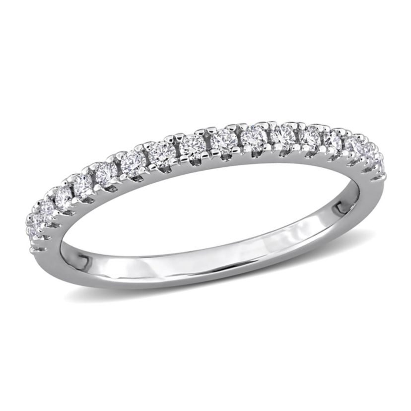Lab Created Lab Grown Diamond Anniversary Ring in Sterling Silver