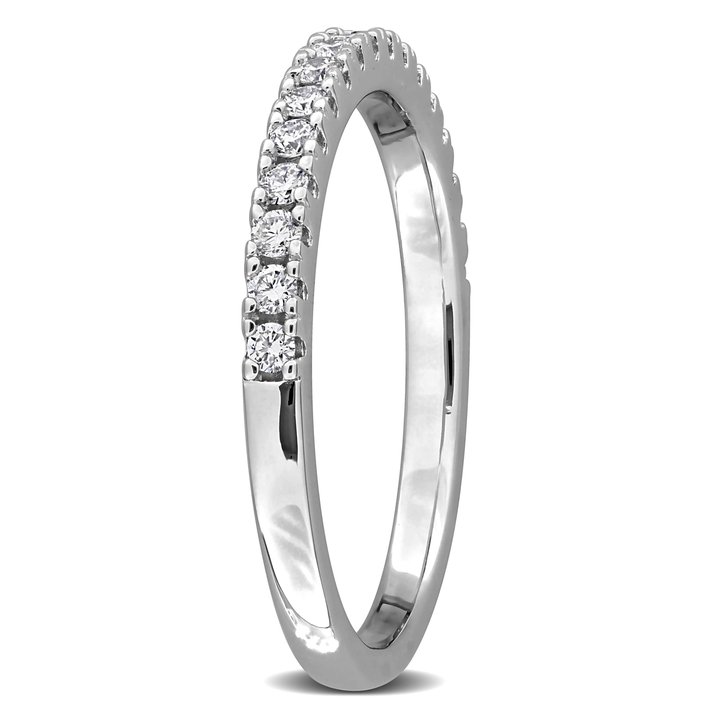 Lab Created Lab Grown Diamond Anniversary Ring in Sterling Silver